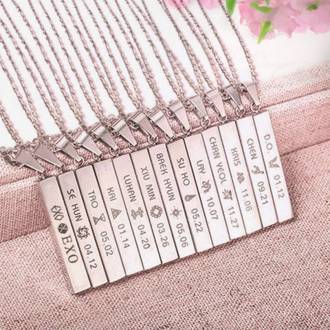 KPOP EXO EX'ACT Monster Lucky One Chain Pendant Necklace K-POP Accessories Jewelry for Music Men or Women Boy Girl ► Photo 1/6