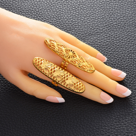 Anniyo Long Ring for Women Hand Ring Arab Middle East African Butterfly Rings Wedding Birthday Party Gift #236406 ► Photo 1/6
