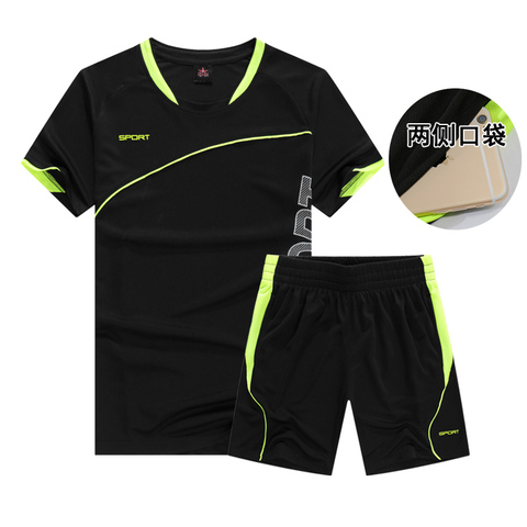 Running Sets Men Sportswear Short sleeve Clothes Fitness Basketball tennis Soccer Plus Size Gym Clothing 2 pieces Sports Suits ► Photo 1/6