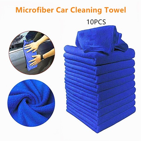 10PCS Microfiber Car Cleaning Towel Household Cleaning Small Towel Windshield Cloth Automobile Motorcycle Washing Glass Towel ► Photo 1/6