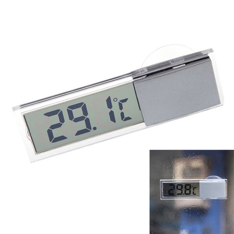 Car Thermometer Osculum Type Celsius Fahrenheit LCD Digital Temperatures Meter Suction Cup For Indoor Outdoor TUE88 ► Photo 1/6