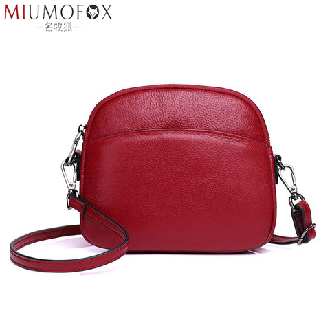 Genuine Leather Cross Body Bag Women Casual Shell Cow Leather Woman's Handbag Girl Ladies Solid Shoulder Messenger Bags Clutch ► Photo 1/6