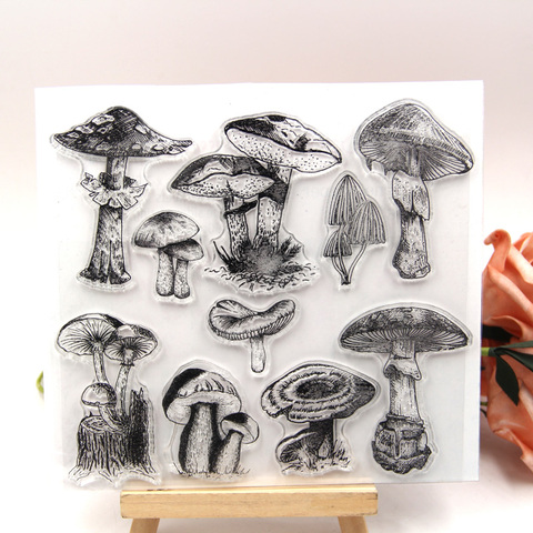 KLJUYP Mushroom Clear Stamps Scrapbook Paper Craft Clear stamp scrapbooking ► Photo 1/1