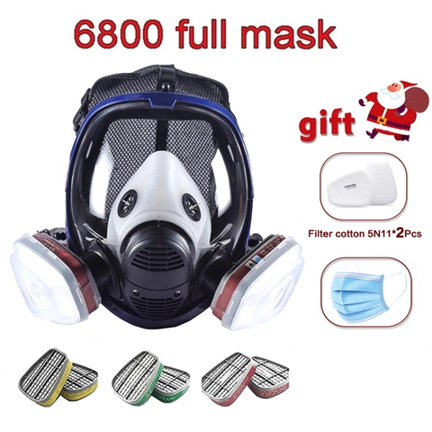 Chemical Mask 6800 Gas Mask Dustproof Respirator Paint Pesticide Spray Silicone Full Face Filters for Laboratory Welding ► Photo 1/6