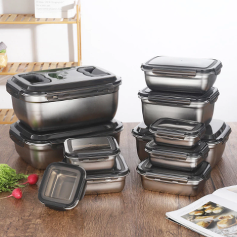 Vacuum 304 Stainless Steel Food Box Large Capacity Portable Leak-proof Food Storage Containers Travel Camping Food Container ► Photo 1/1