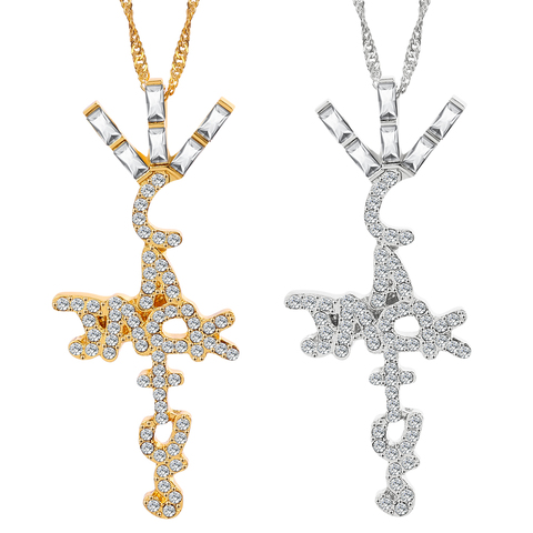 Travis Scott Product Brand Cactus Jack Shape Pendant Necklace Ice Crystal Cubic Zirconia Pendant Hip Hop Jewelry Gift ► Photo 1/6