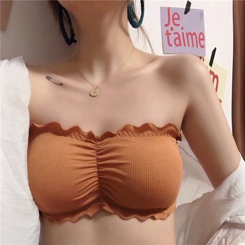 One-piece Tube Tops Women Intimates Basic Black White Orange Yellow Pink Womens Strapless Bra Bandeau Tube Top Underwear Tubetop ► Photo 1/6