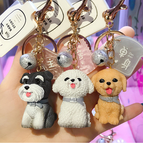 2022 Woman Cute Animal Dog Key Keychain Fashion Key Chain For Man/Kids Key Ring Creative Car Bag Phone Key Pendant ► Photo 1/6
