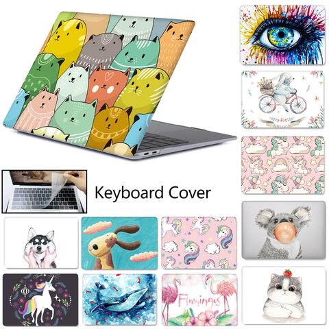 Laptop case For MacBook Touch ID Air 13 A1932 2022 For MacBook Air Pro Retina 11 12 13 13.3 15 touch bar A2159 + Keyboard Cover ► Photo 1/6