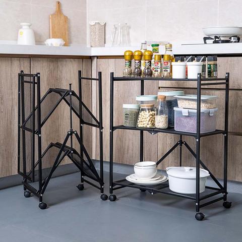 Kitchen Rack Storage Rack With Wheels Removable Trolley Oven
