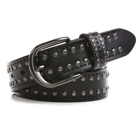 MYMC Genuine Leather Belt Women Lady Punk Waistband Luxury Waist Rivet Retro Casual Fashion Luxurious ► Photo 1/6