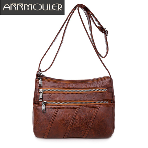 Annmouler Fashion Shoulder Bag for Women Pu Leather Crossbody Bag Soft Messenger Bag for Girls Female Purse Bag Purse Sac a Mai ► Photo 1/6
