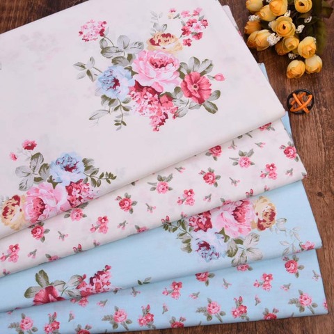 Diy Making Cloth Dress Sewing Patchwork Quilt Sheets Diy Baby Dress Pillow Decor Flower Series Cotton Fabric By Meter ► Photo 1/6