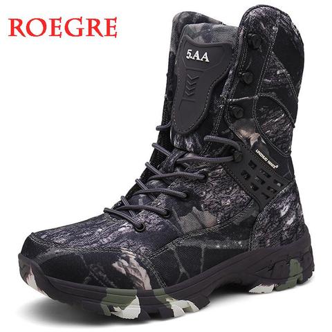 New Waterproof Men Tactical Military Boots Desert Boots Hiking Camouflage High-top Desert Men's Boots Fashion Work Men's shoes ► Photo 1/6