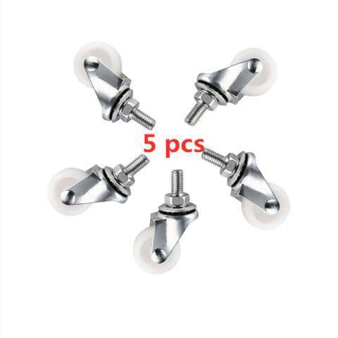 5pcs/Lot 1 inch screw rod caster m8 centimeter small wheel diameter 25mm wear-resistant pulley one nylon universal ► Photo 1/4