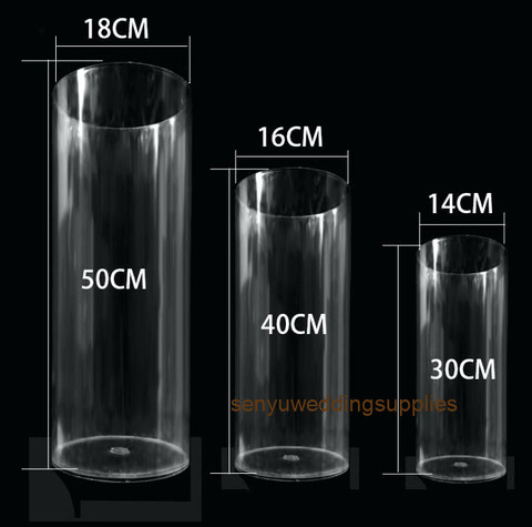 3pcs/set ）clear  acrylic plinth stand wedding & party acrylic cylinder for wedding table centerpieces senyu1313 ► Photo 1/6