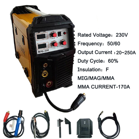 MIG250 MIG Welder MIG/MAG/MMA Welder 3 in 1 IGBT MIG Inverter Welding Machine AC230V 1KG/5KG Gas/Gasless ► Photo 1/6