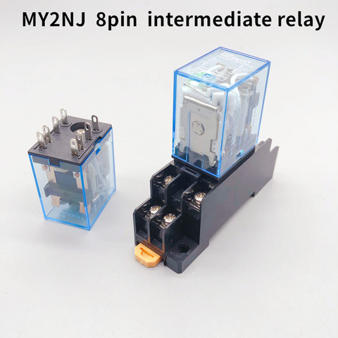 MY2P HH52P MY2NJ DPDTMiniature Coil Generalelectromagnetic intermediate relay switch withSocket Base LED AC 110V 220V DC 12V 24V ► Photo 1/5