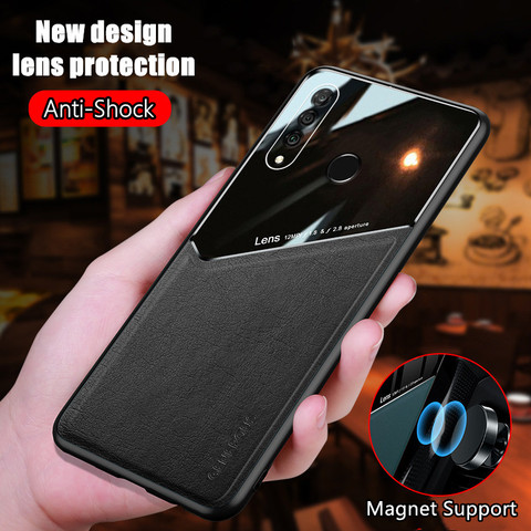 Magnet Case For Huawei P40 P30 P20 Lite Pro Ultra Thin Leather Silicone Lens Case Cover on For Huawei P Smart Z Plus 2022 ► Photo 1/6