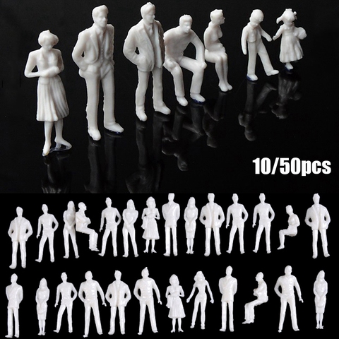 10/50Pcs Mini Model White Miniature Figures 1:50/75/100/150/200 Scale Architectural Models Human Scale Model ABS Plastic Peoples ► Photo 1/6