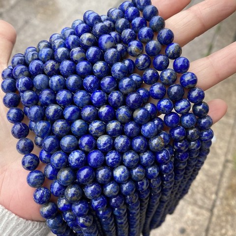 Natural Stone Beads Lapis Lazuli Round Loose Stone Beads For Jewelry Making DIY Bracelet Earrings Accessories 15'' 4/6/8/10/12mm ► Photo 1/5