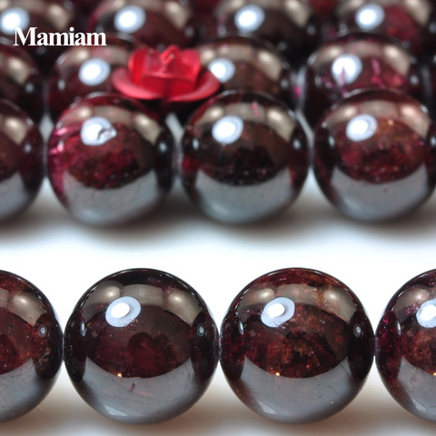 Mamiam Natural Red Garnet Stone 6-12mm Smooth Loose Round Beads Diy Bracelet Necklace Jewelry Making Design Gemstone Gift Design ► Photo 1/5