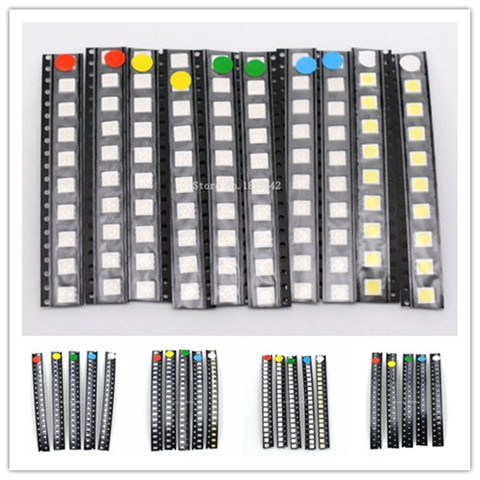 100PCS/LOT SMD LED Kit 1206 1210 5050 5730 0805 0603 3528 Red/Green/Blue/White/Yellow led diode set 5 Colors Each 20PCS ► Photo 1/6