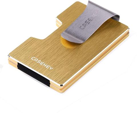 Casekey luxury Gold Wallet for Men  Mini Money Clip Wallet with Credit Card Slots ► Photo 1/6