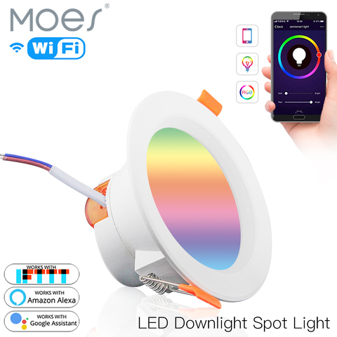 WiFi Smart LED Downlight Dimming Round Spot Light  7W RGB Color Changing 2700K-6500K Warm Cool light Work with Alexa Google Home ► Photo 1/6