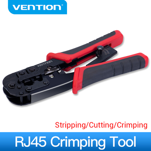 Vention RJ45 Crimping Tool Network Cable Crimper Cutting Tools Kits Crimping Stripper Punch Down RJ45 RJ12 RJ11 Ethernet Cable ► Photo 1/6