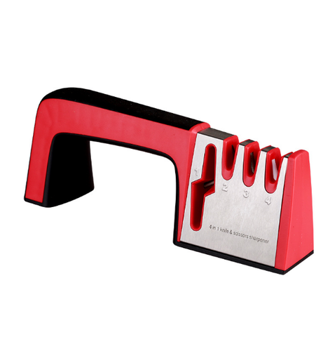 4 in 1 Knife Sharpener Ceramic Kitchen Knife Shears Scissors Sharpening Tools Non-slip Base Stainless Steel ► Photo 1/1