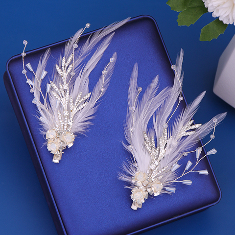 Feather Hair Clip Bridal Hair Accessories Clip Hair Jewelry Feather Decoration Wedding Headpiece ► Photo 1/6