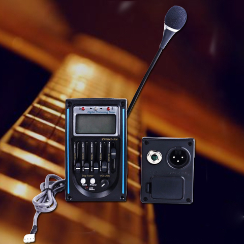 LC-5 5 Band Acoustic Guitar Preamp EQ Equalizer Pickup Tuner System with Micro Phone Pickup for Acoustic Guitar ► Photo 1/6
