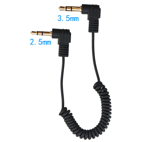 3.5mm To 2.5mm Male To Male 3 Pole 90 degree Angled  Audio Coiled Spiral  12cm ► Photo 1/3