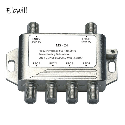 2 In 4 Out DiSEqC 4x2 Switch Satellite Signal Multiswitch LNB Voltage Selected 950-2150MHz for TV Receiver ► Photo 1/5