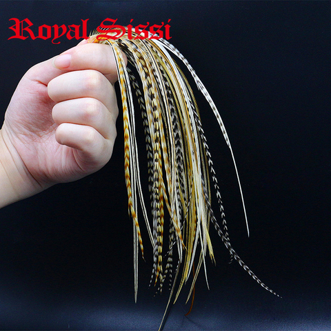 Royal Sissi 20 feathers genuine mix natural color Whiting fly tying rooster saddle feather 6-9''Long skinny fly tying feathers ► Photo 1/6