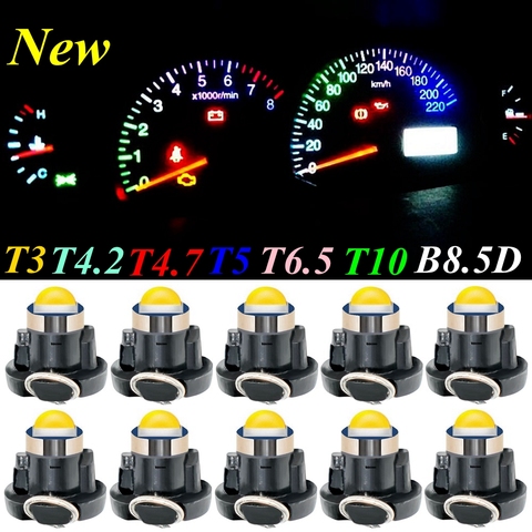 10PCS T3 T4.2 T4.7 T5 T6.5 T10 W5W B8.5D B8.4D B8.3D LED Bulbs Car Instrument Panel Lamp Auto Dashboard Warming Indicator Light ► Photo 1/6