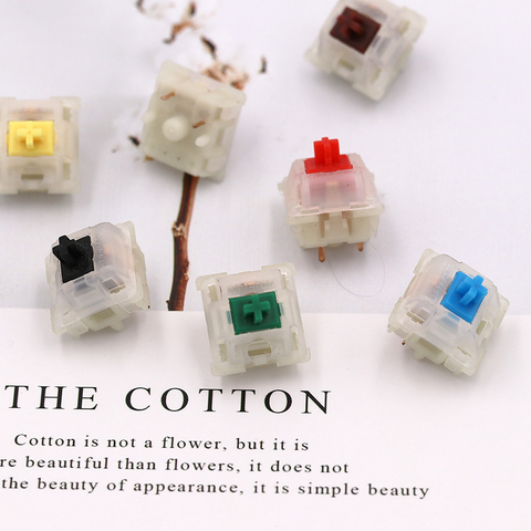 Gateron Switches 5pin Milky Clear switch Red Brown Blue Yellow Green Compatible For MX Mechanical Keyboard fit GK61GK64 GH60 ► Photo 1/6