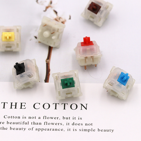 Gateron Switches 5pin Milky Clear switch Red Brown Blue Yellow Green Compatible For MX Mechanical Keyboard fit GK61GK64 GH60 ► Photo 1/6