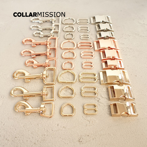 (metal buckle+adjust buckle+D ring+metal dog clasp/set) 15mm 20mm 25mm plated metal buckle diy dog collar parts 3 colours ► Photo 1/6