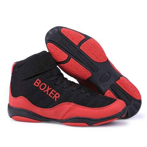Men Professional Boxing Wrestling Fighting Weightlift Shoes Male Soft Breathable Wearable Training Boxing Fighting Boots ► Photo 1/6