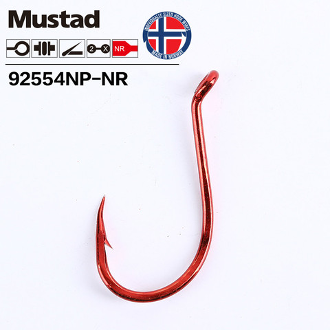 Mustad Fishing Hooks 92554NP-NR Olecranon Peche Barbed Fishhook Lure Freshwater Sea Fishing Tackle Pesca Wedkarstwo Single Hooks ► Photo 1/6