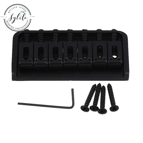 Black 7 String Fixed Bridge Replacement for Electric Guitar with Screw ► Photo 1/3