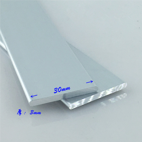 Aluminium alloy plate 3mmx30mm round corner aluminum 6063-T5 oxidation width 30mm thickness 3mm length 100mm 1pcs ► Photo 1/1