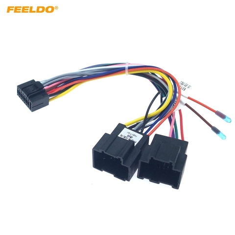 FEELDO Car Radio Audio 16PIN DVD Player Power Calbe Adaptor For Chevrolet Kopacz Stereo Wire Plug Wiring Harness #HQ6379 ► Photo 1/6