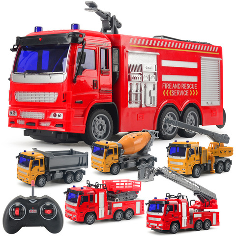 RC Engineering Truck Mixing Crane Water Spouting Fire Truck Remote Dump Car Model Children's Toys Boys Birthday Christmas Gifts ► Photo 1/1