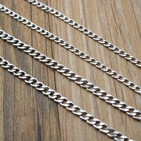 5M/lot 3-9 MM width  Stainless Steel Link Chain Necklace Bulk  Jewelry Figaro Chains For Women Men DIY Necklace Bracelets Making ► Photo 1/3