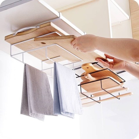 Other home kitchen storage shelf cutting board stand dish rag stand closet hanging shelves iron kitchen organizer ► Photo 1/6