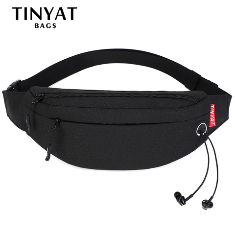 TINYAT Men Male Waist Bag pack Purse Casual Large Phone Belt Bag Pouch Canvas Travel Phone Bag Fanny Banana Bag Hip 4 Pockets ► Photo 1/6