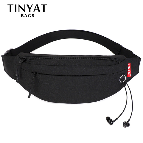 TINYAT Men Male Waist Bag pack Purse Casual Large Phone Belt Bag Pouch Canvas Travel Phone Bag Fanny Banana Bag Hip 4 Pockets ► Photo 1/6